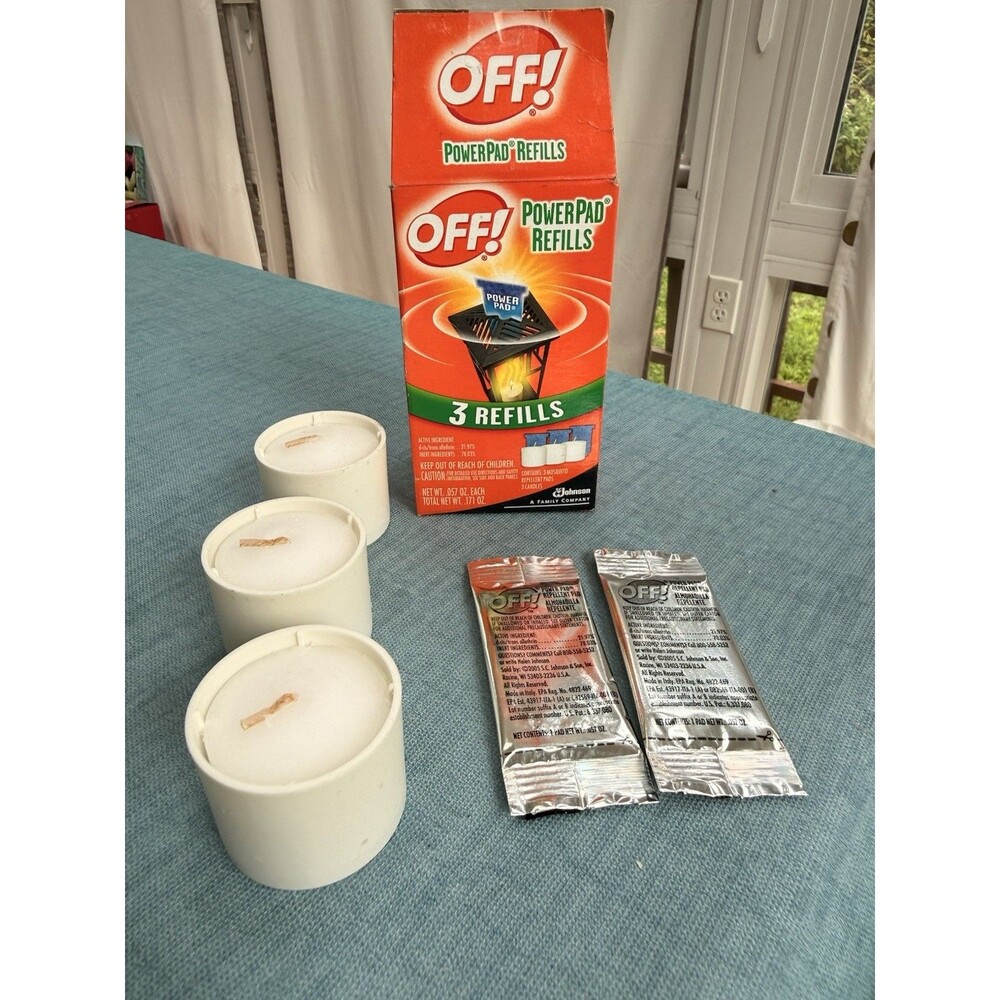 OFF! Lamp & Lantern Refill 3 Candles 2 Pads 2004 backyard summer garden NOS